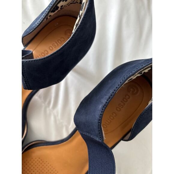 Corso Como Blue Suede Pointed Toe Cross Strap Pump Sandal Size 8.5 M - Picture 3 of 5